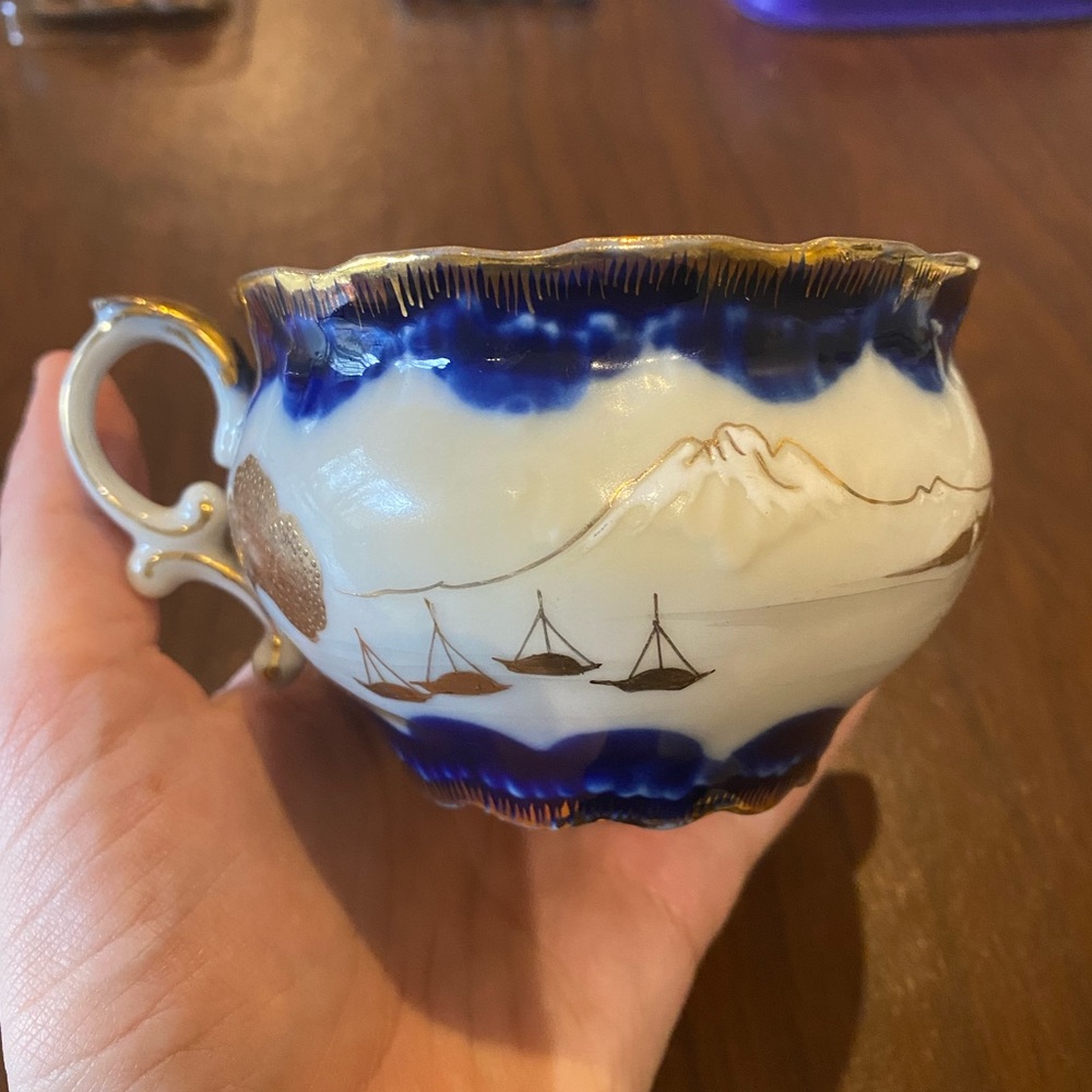 ISO vintage mustache tea cup
